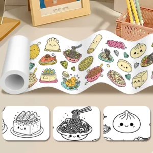 1PC Children's Drawing Roll DIY Painting Toy Food Theme Coloring Roll Pages for Kids Graffiti Scroll Educational Toys Gifts