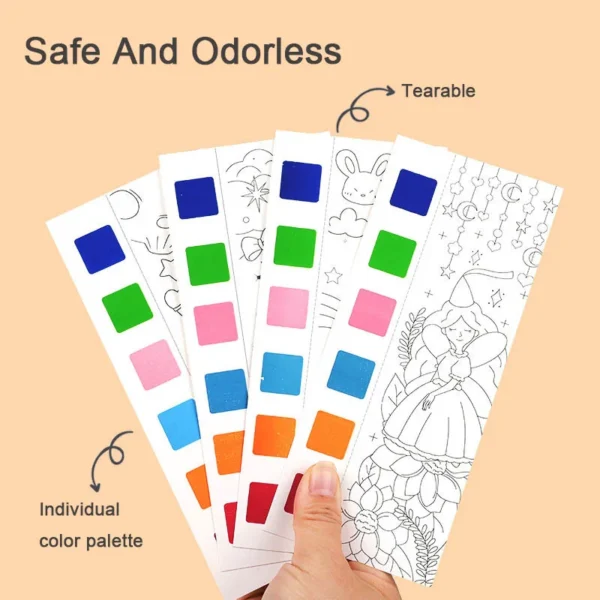 Kids Portable Watercolor Painting Book Paint With Water Brush Gouache Graffiti Picture Coloring Drawing Toys Kindergarten Gifts - Image 3