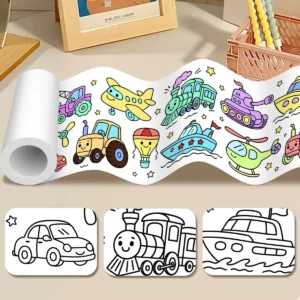 1PC Children's Drawing Roll DIY Vehicle Theme Coloring Roll Pages - Delightful Car Doodles for Kids Educational Toys Gifts
